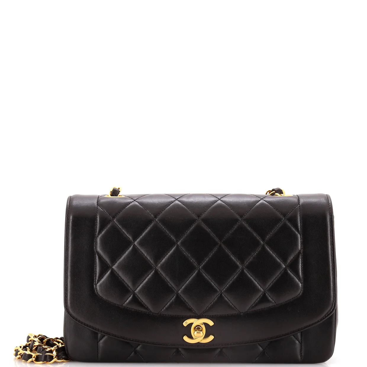 Vintage Diana Flap Bag Quilted Lambskin Medium - Deep Luxury