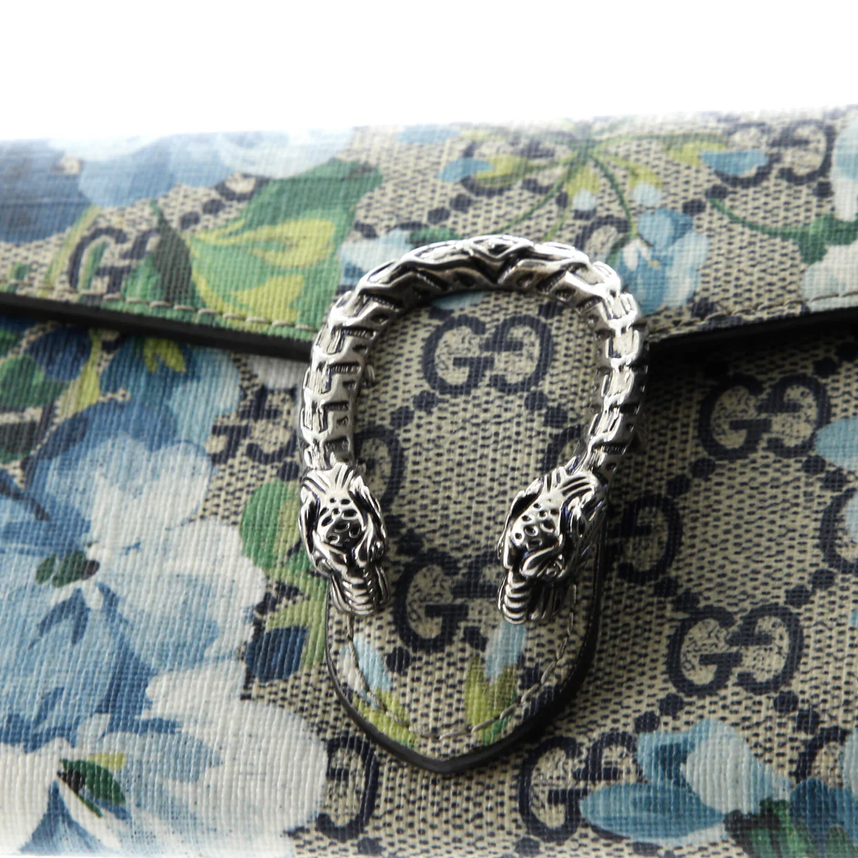 Dionysus Chain Wallet Blooms Print GG Coated Canvas Long - Deep Luxury