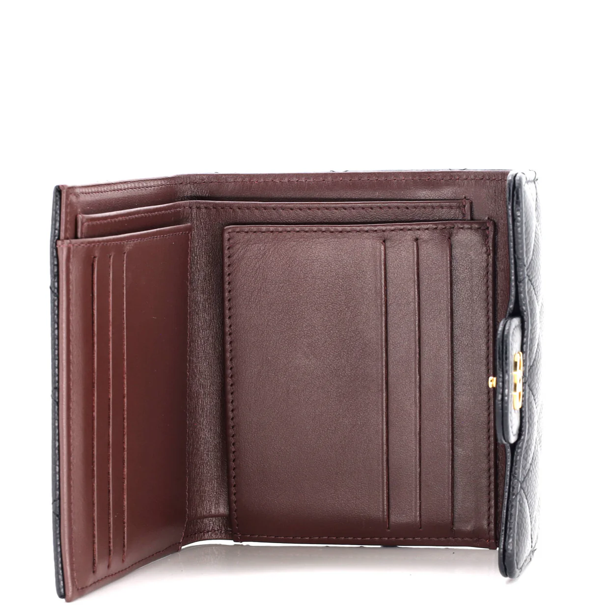 CC Compact Classic Flap Wallet Quilted Caviar - Deep Luxury