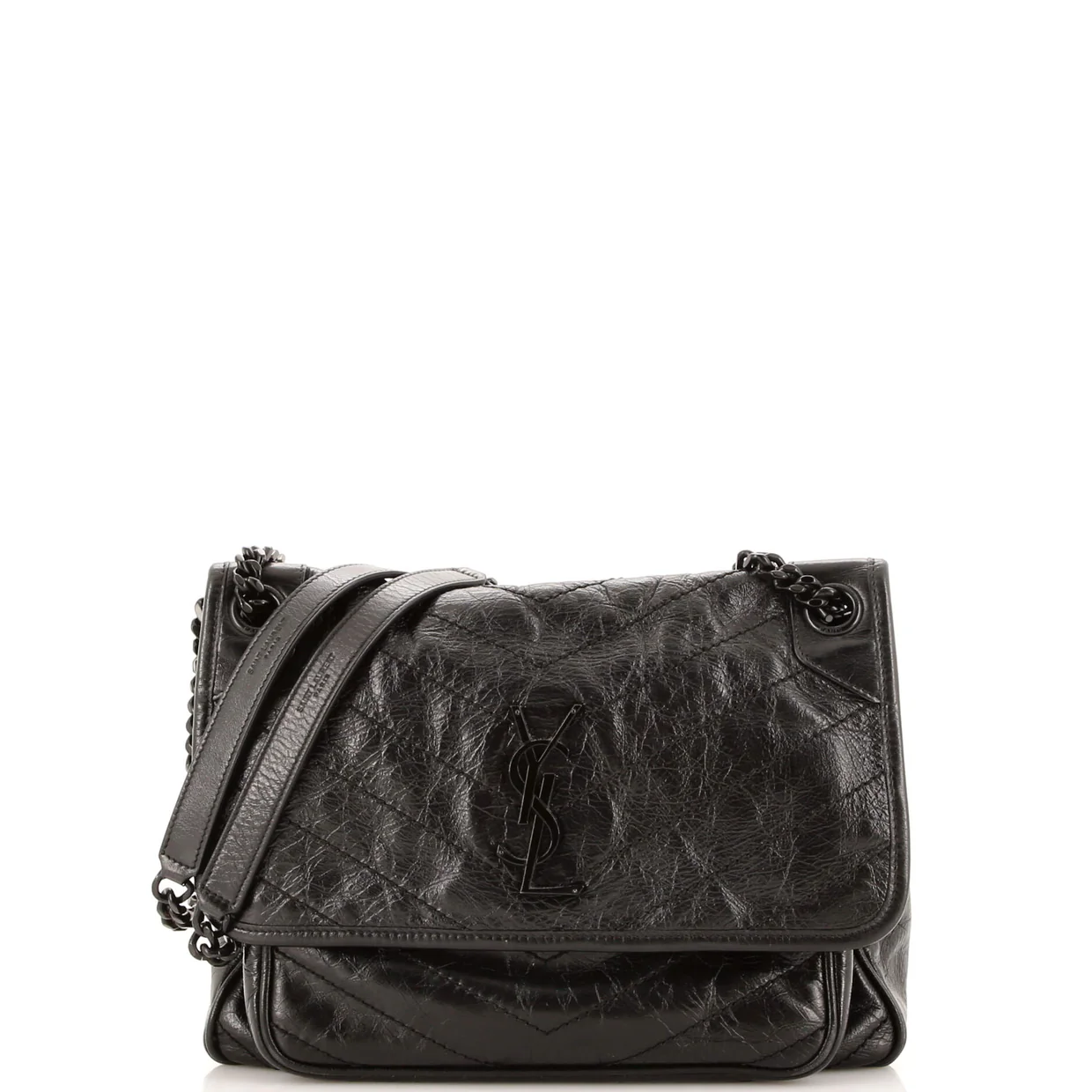 Niki Chain Flap Bag Matelasse Chevron Leather Medium - Deep Luxury