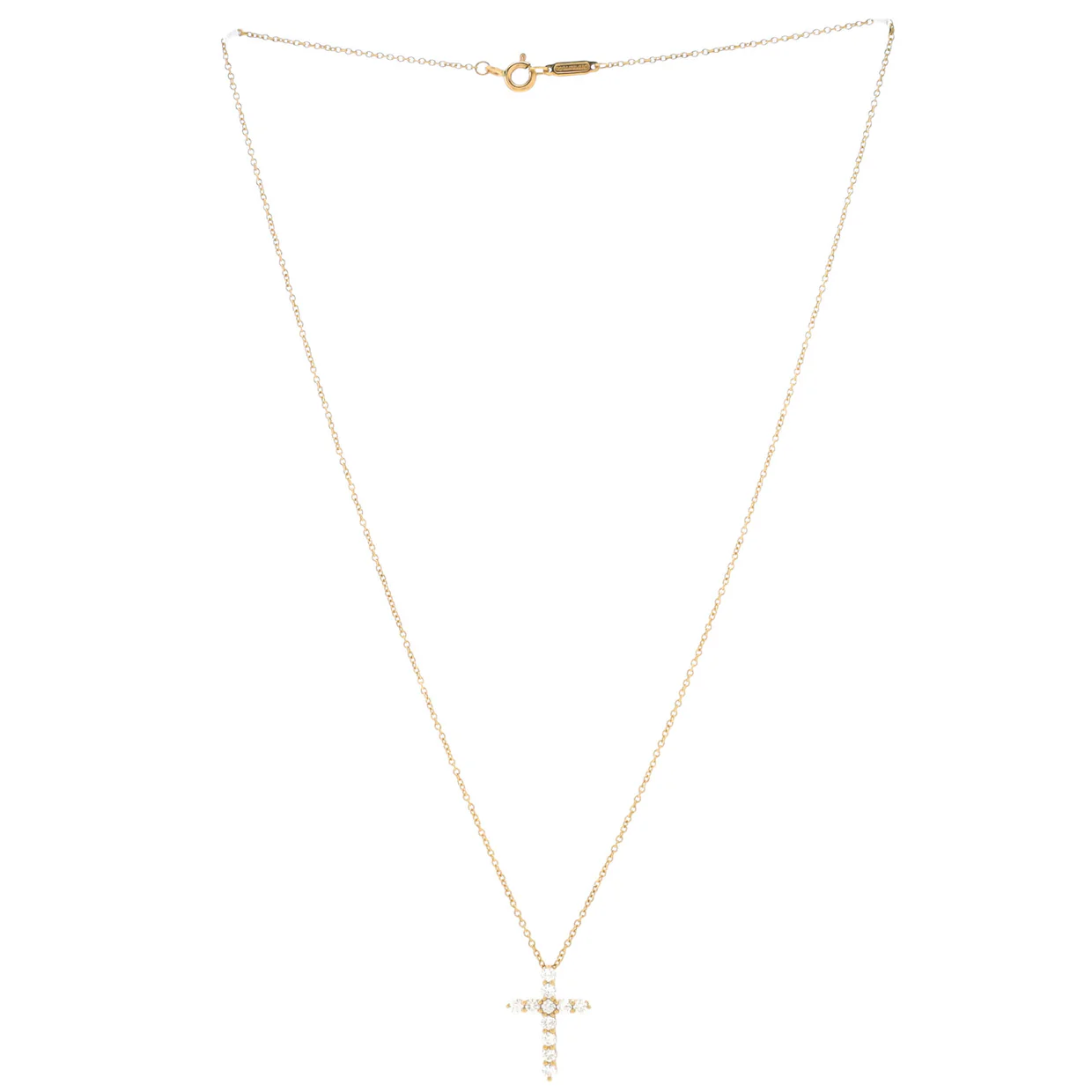 Cross Pendant Necklace 18K Yellow Gold with Diamonds Small - Deep Luxury