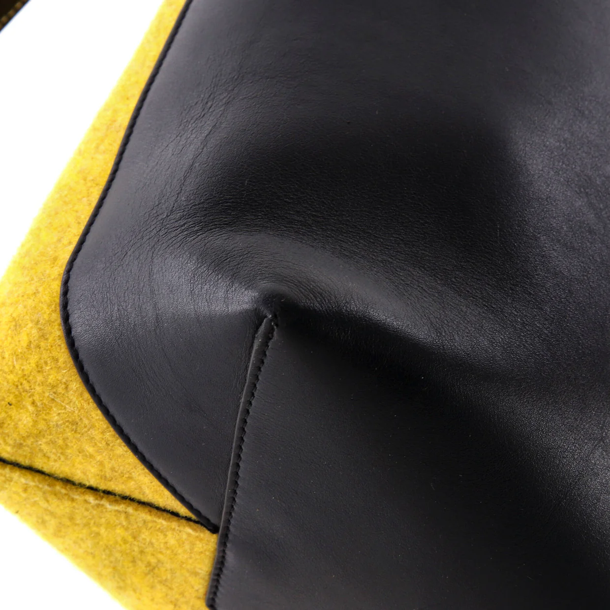 Twisted Cabas Tote Leather and Felt Small - Deep Luxury