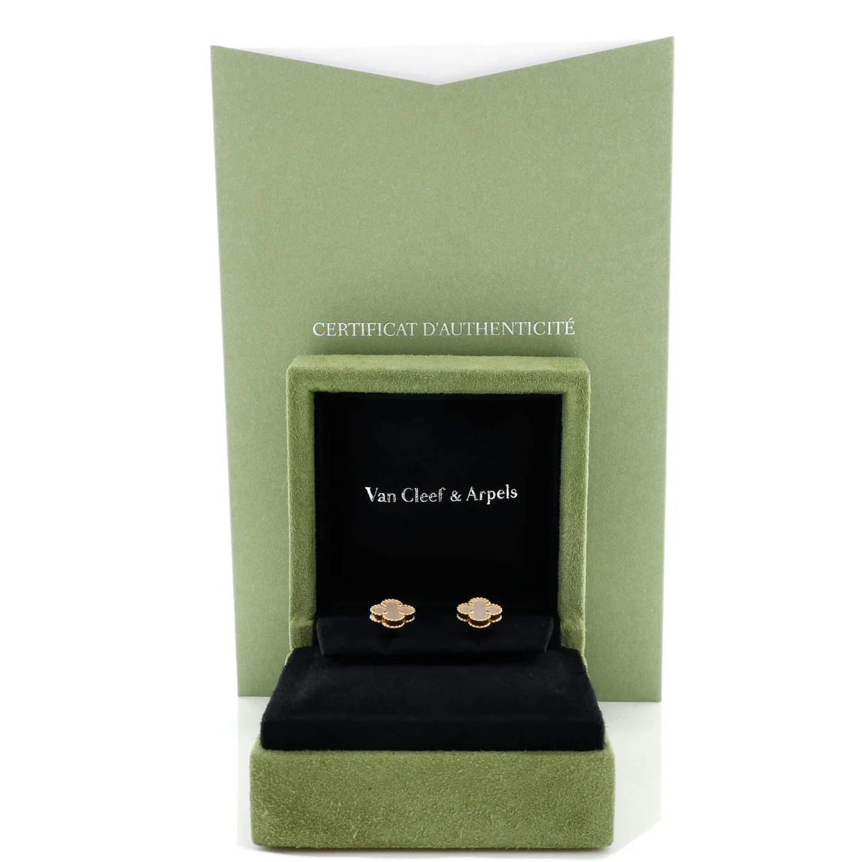 Sweet Alhambra Stud Earrings 18K Yellow Gold and Mother of Pearl - Deep Luxury