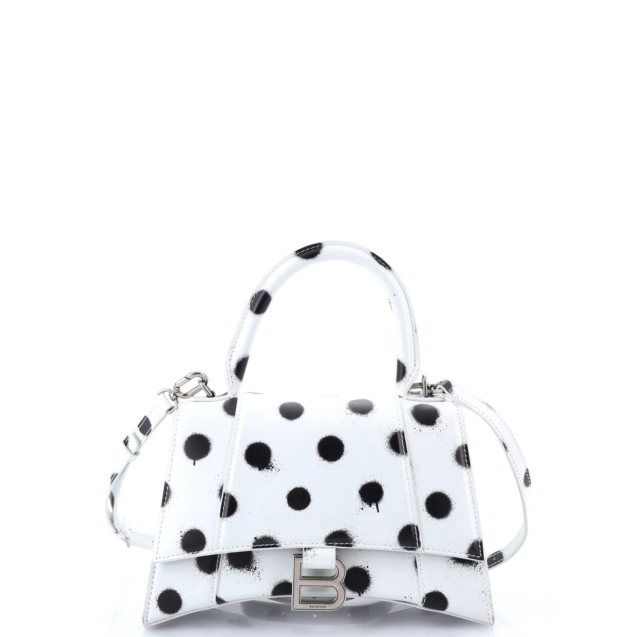 Hourglass Top Handle Bag Printed Leather Small - Deep Luxury