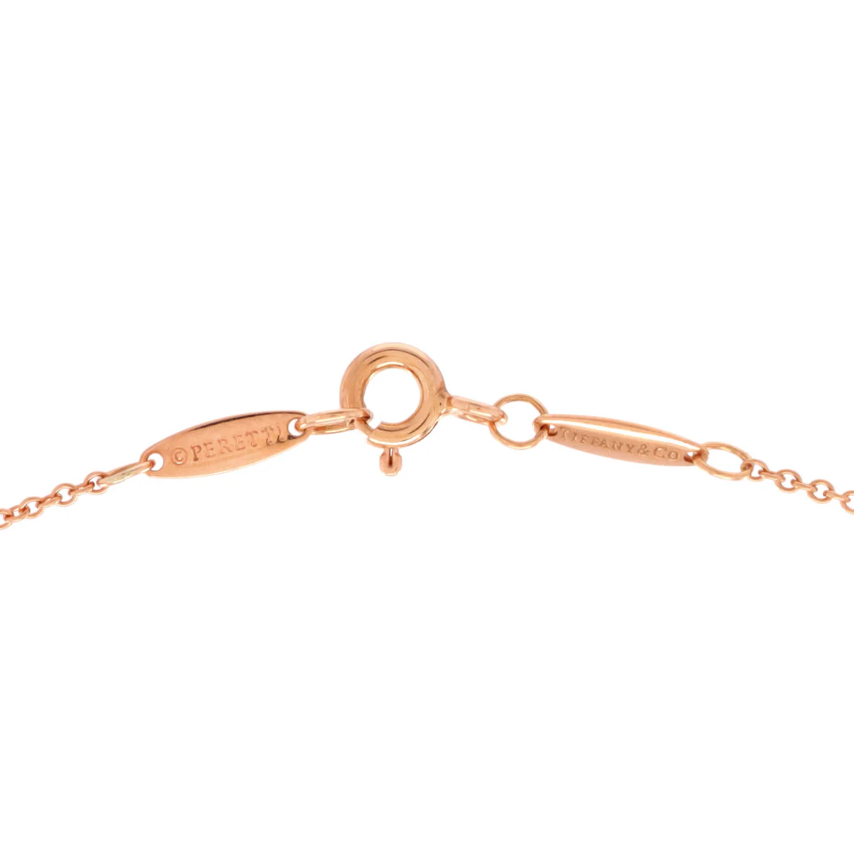 Elsa Peretti Diamonds By The Yard Pendant Necklace 18K Rose Gold and Diamond 0.17CT - Deep Luxury