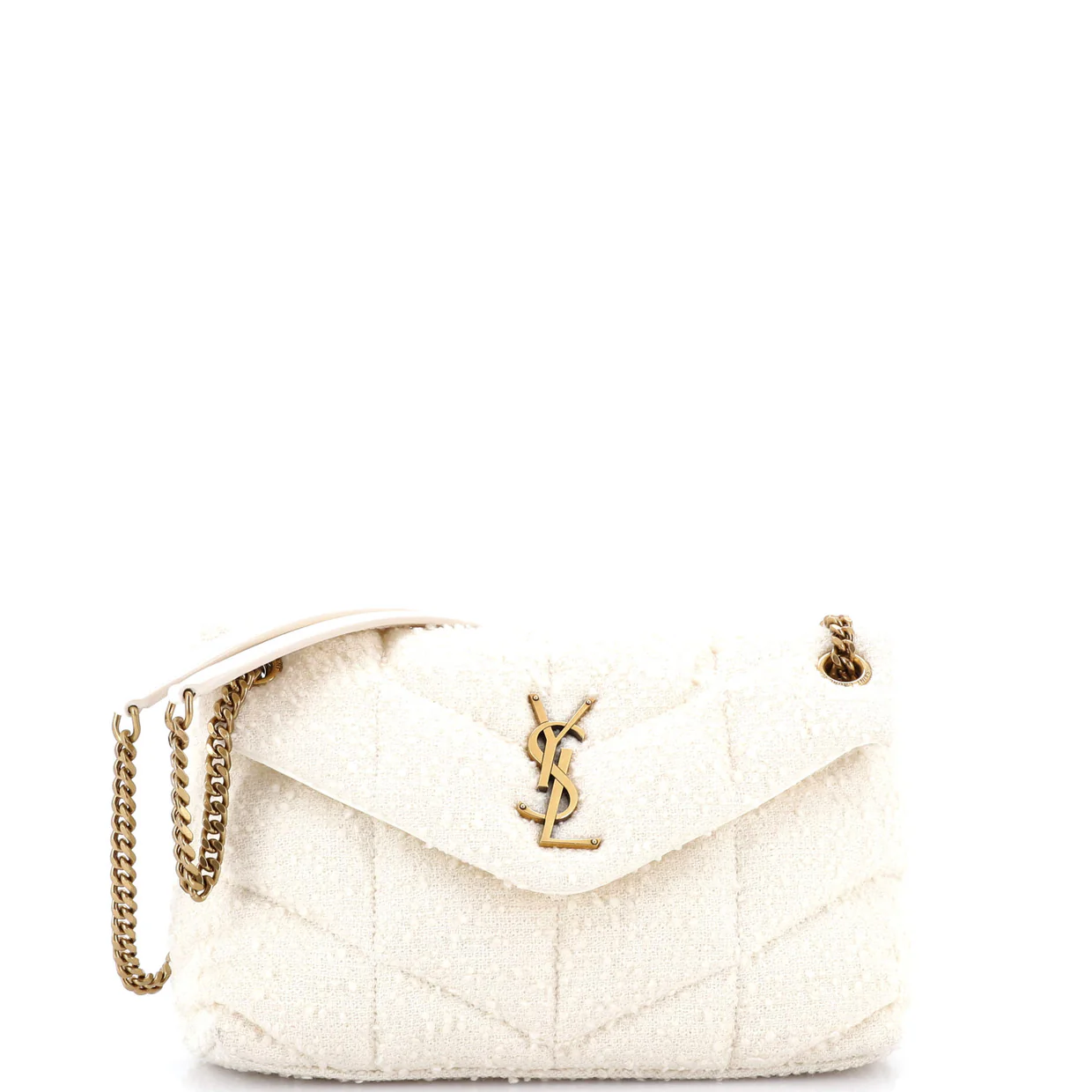 Loulou Puffer Shoulder Bag Quilted Tweed Small - Deep Luxury