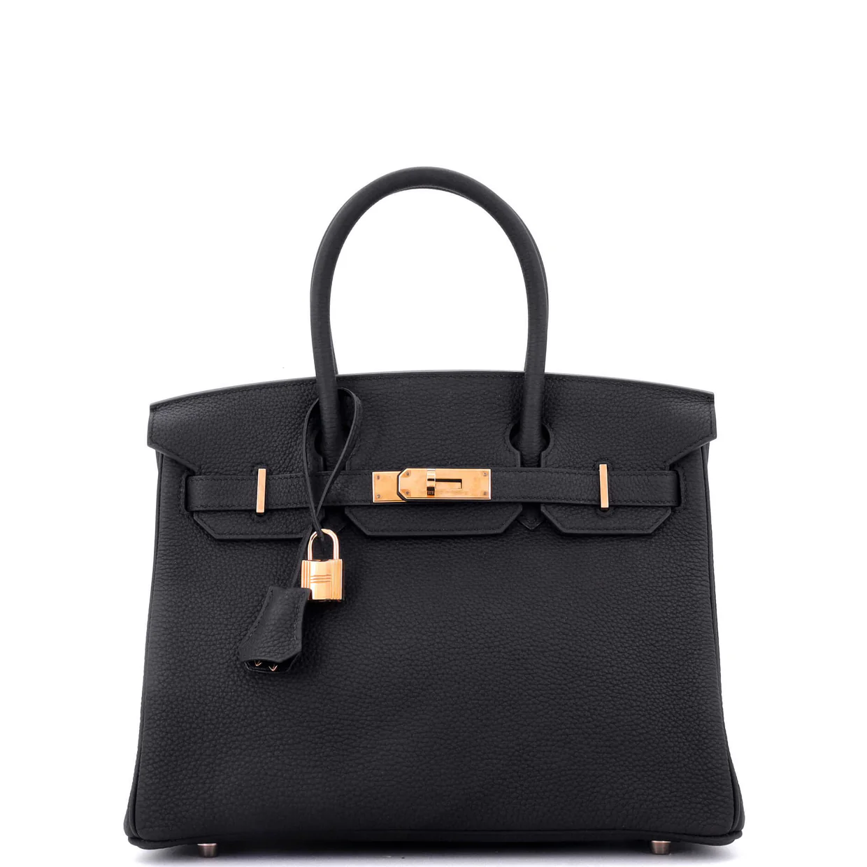 Birkin Handbag Noir Togo with Rose Gold Hardware 30 - Deep Luxury