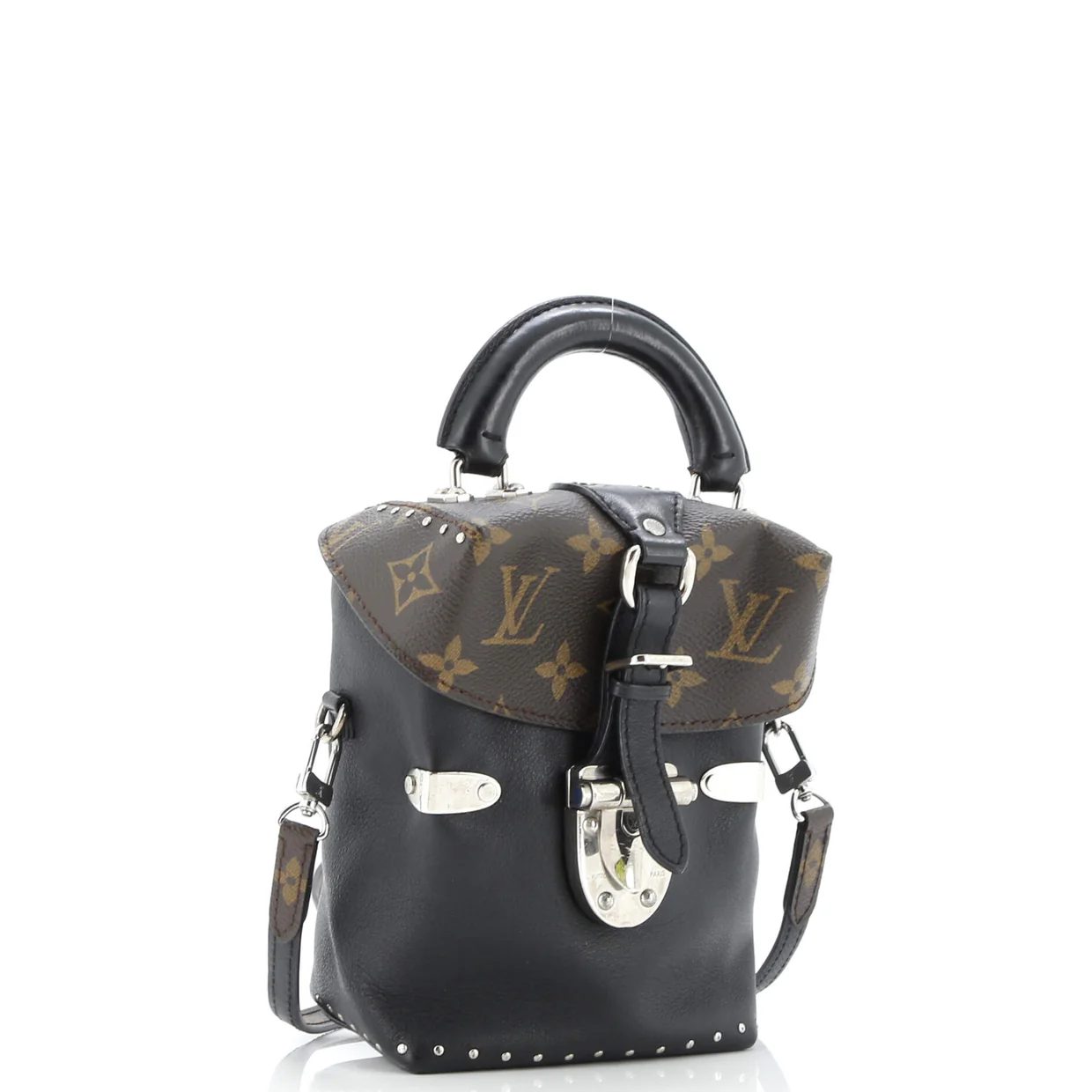 Camera Box Handbag Studded Monogram Canvas and Leather - Deep Luxury