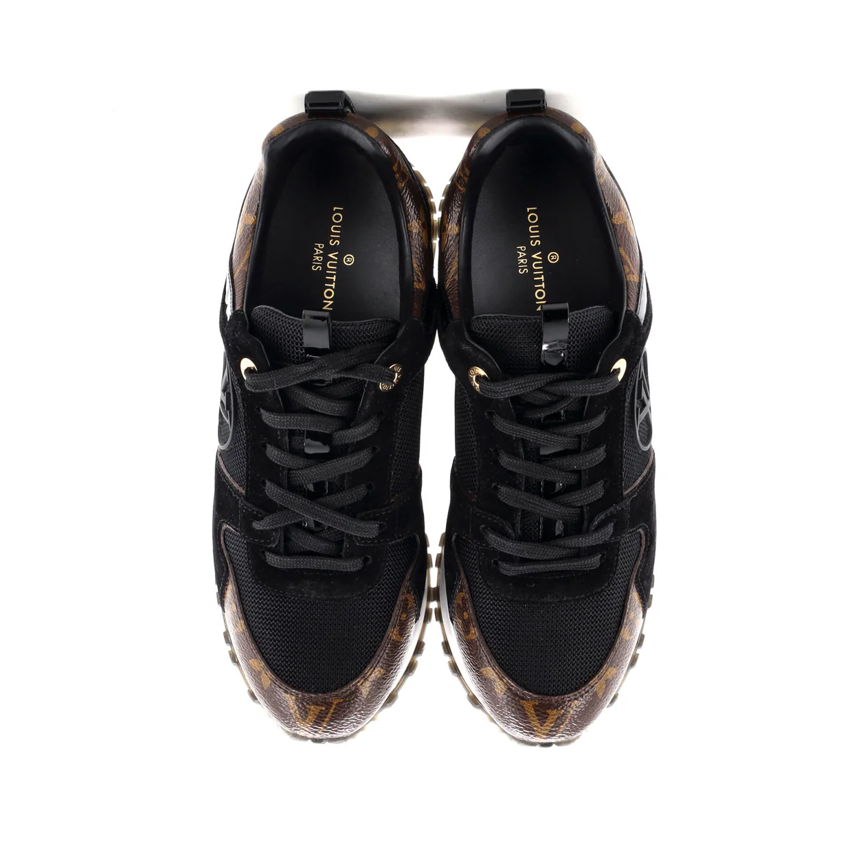 Women's Run Away Sneakers Mesh with Monogram Canvas and Suede - Deep Luxury