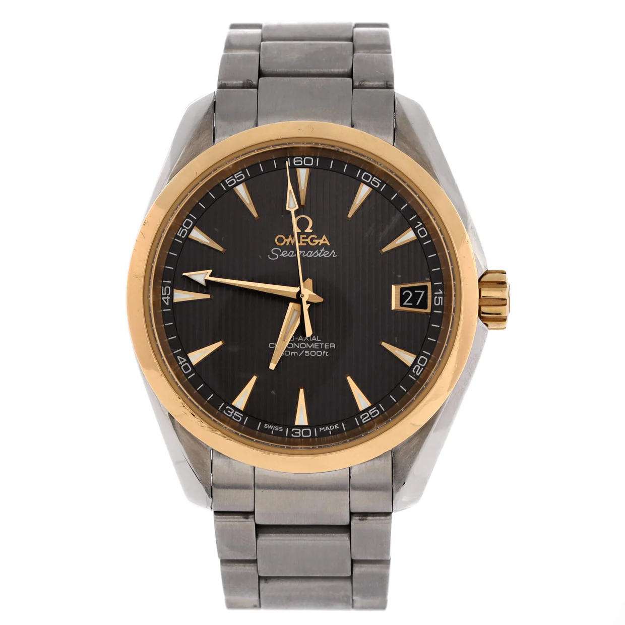 Seamaster Aqua Terra 150M Co-Axial Chronometer Automatic Watch Stainless Steel and Yellow Gold 38 - Deep Luxury