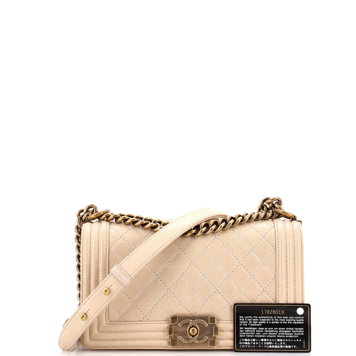 Boy Flap Bag Quilted Iridescent Calfskin Old Medium - Deep Luxury