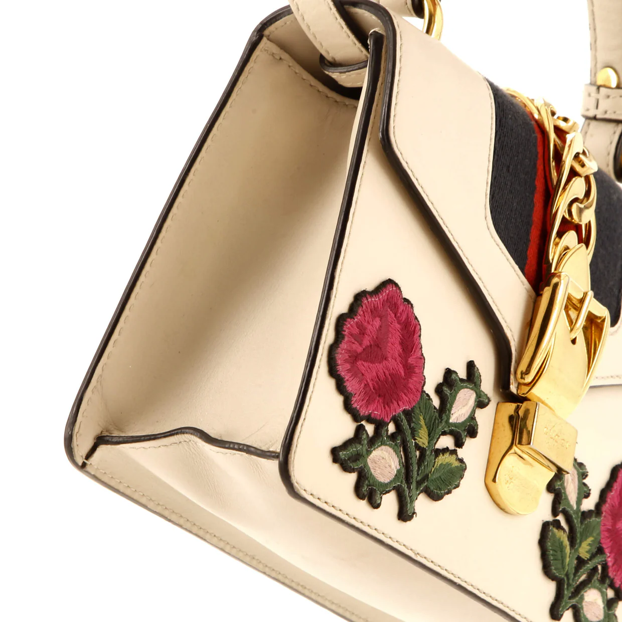 Sylvie Top Handle Bag Embroidered Leather Mini - Deep Luxury