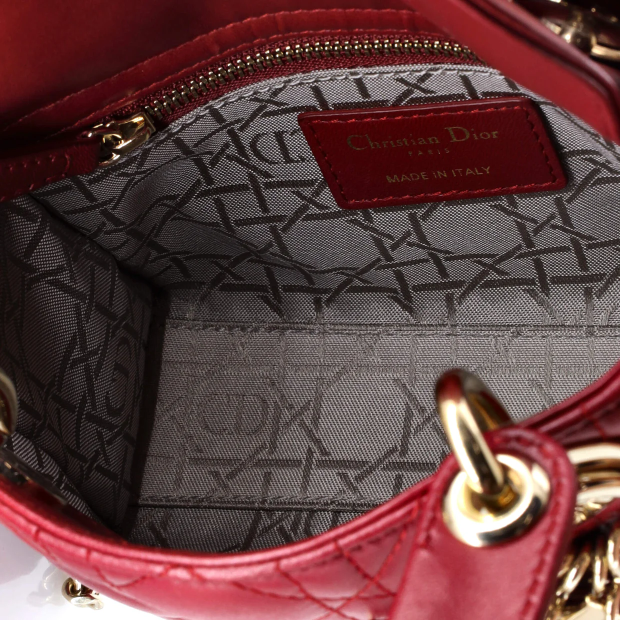 Lady Dior Chain Bag Cannage Quilt Lambskin Mini - Deep Luxury