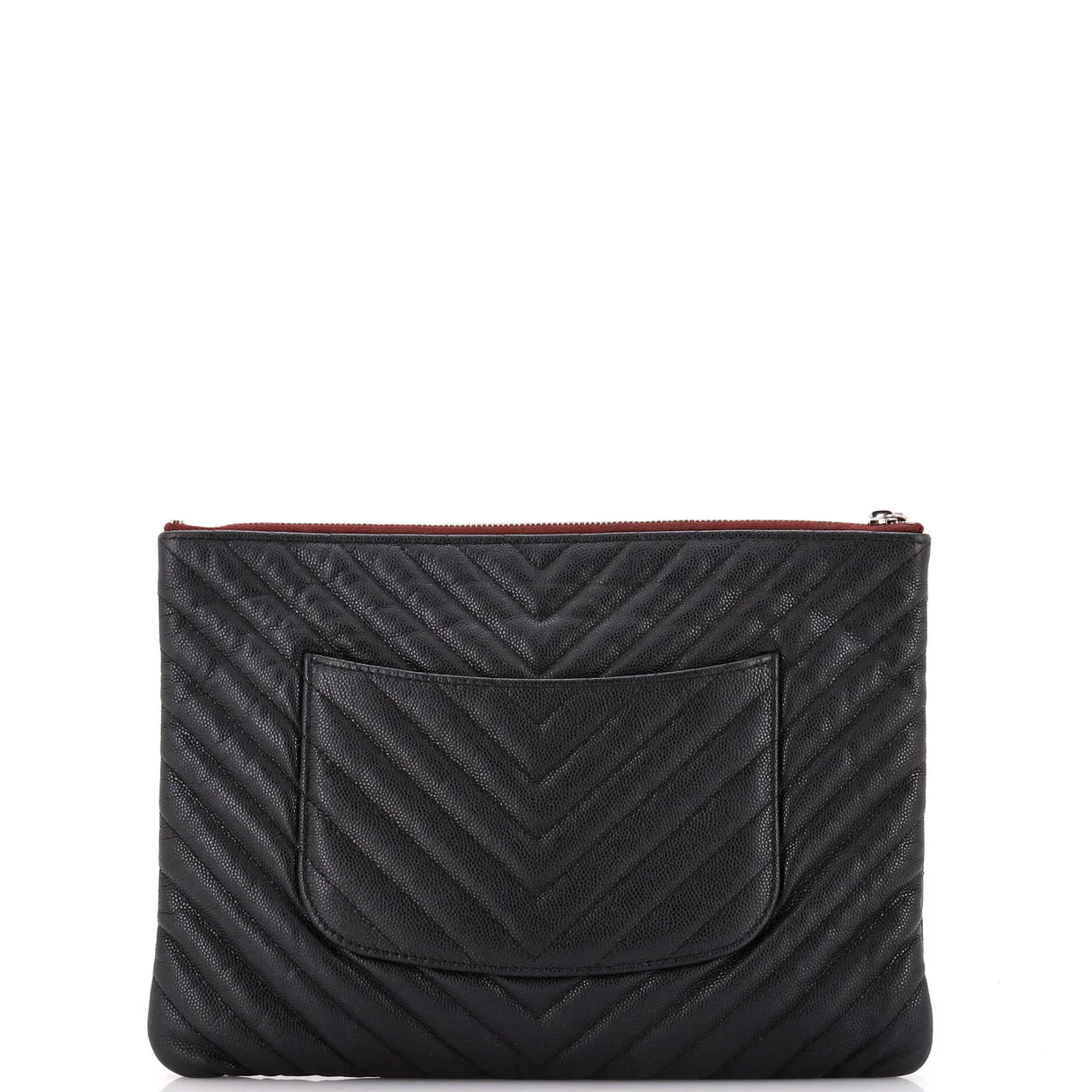O Case Clutch Chevron Caviar Medium - Deep Luxury