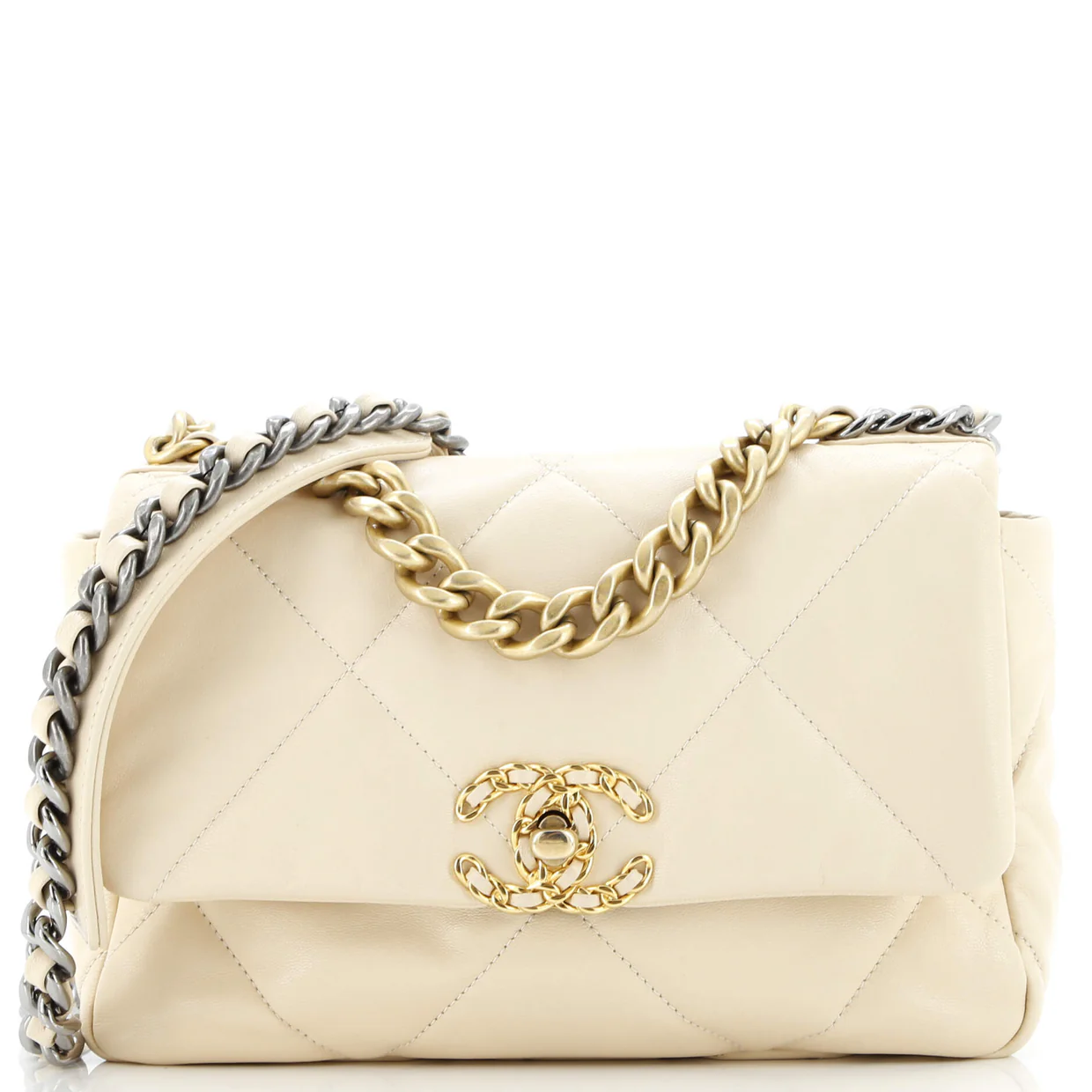 19 Flap Bag Quilted Leather Medium - Deep Luxury