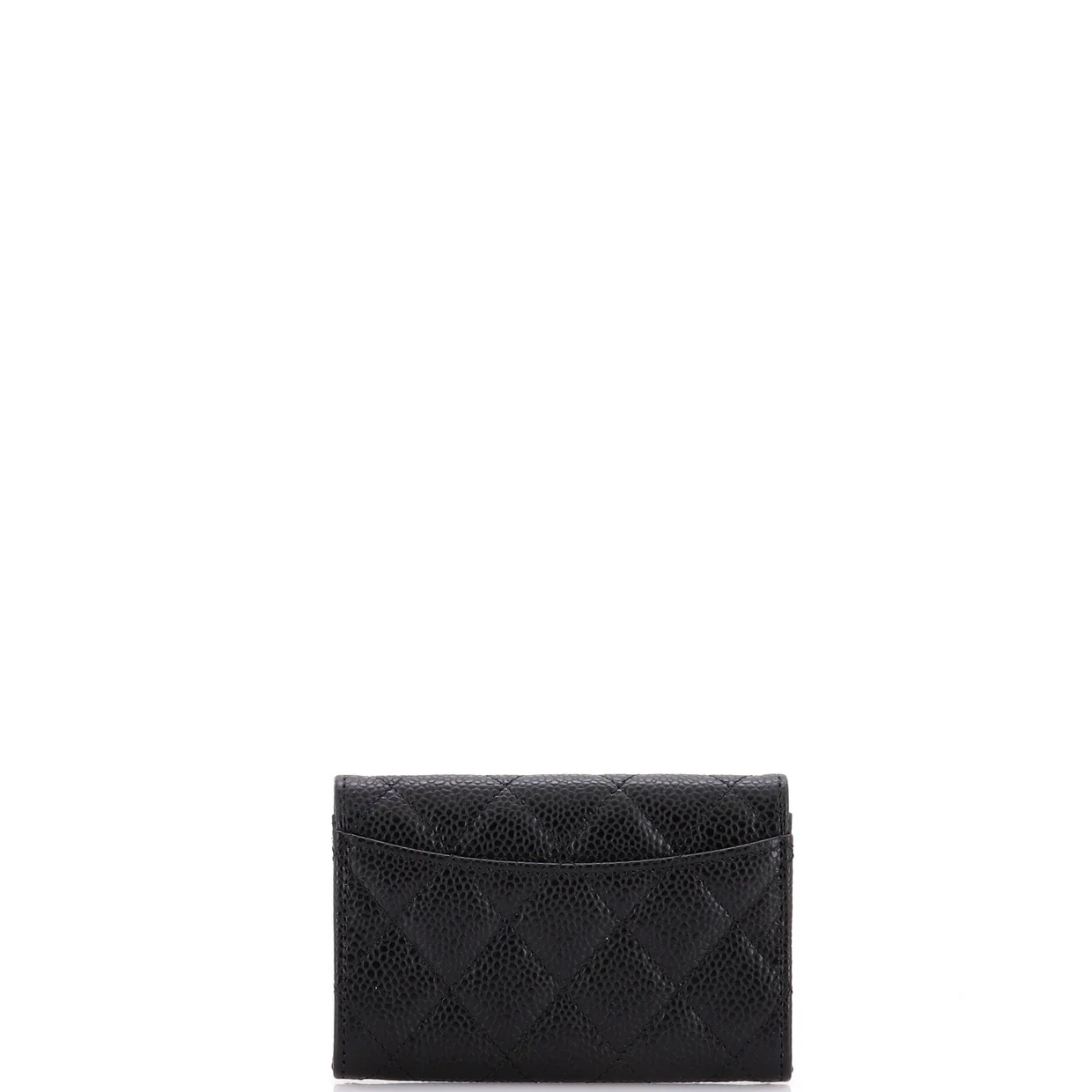 Classic Flap Card Case Quilted Caviar - Deep Luxury