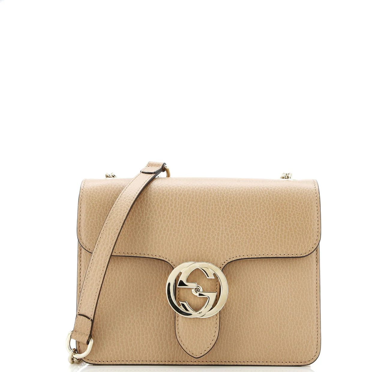 Interlocking Shoulder Bag Leather Small - Deep Luxury