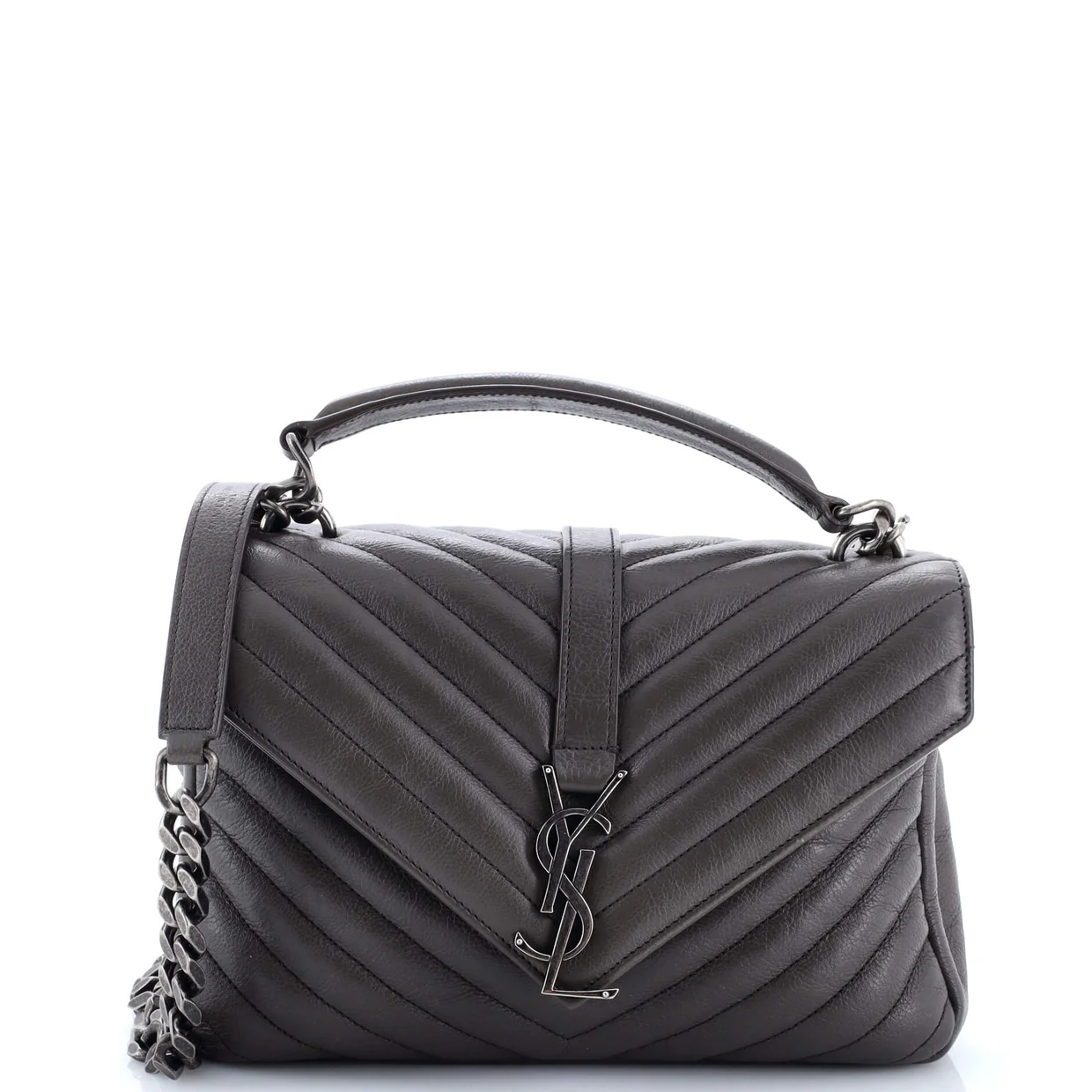 Classic Monogram College Bag Matelasse Chevron Leather Medium - Deep Luxury