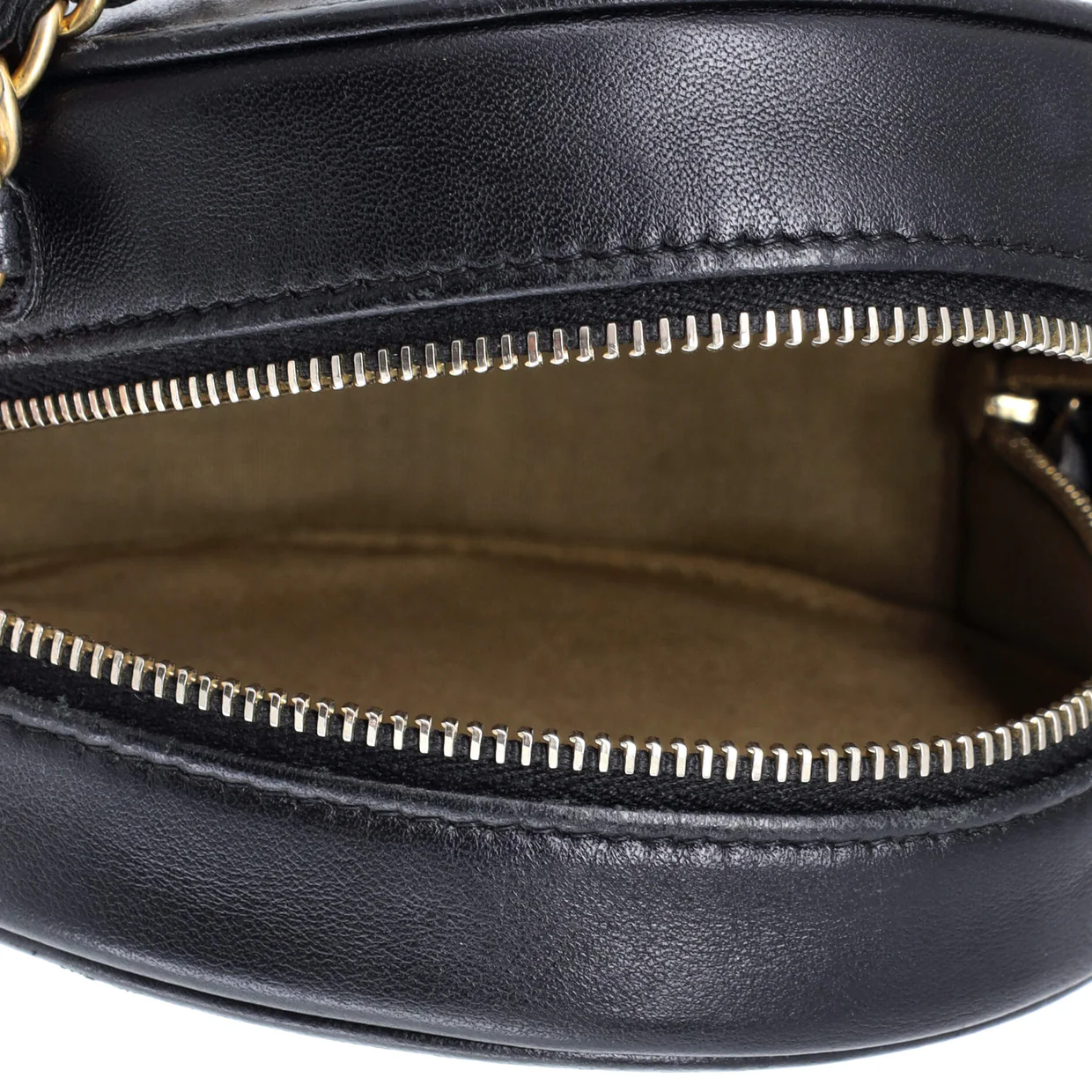 Lucky Charms Round Clutch With Chain Embellished Lambskin - Deep Luxury