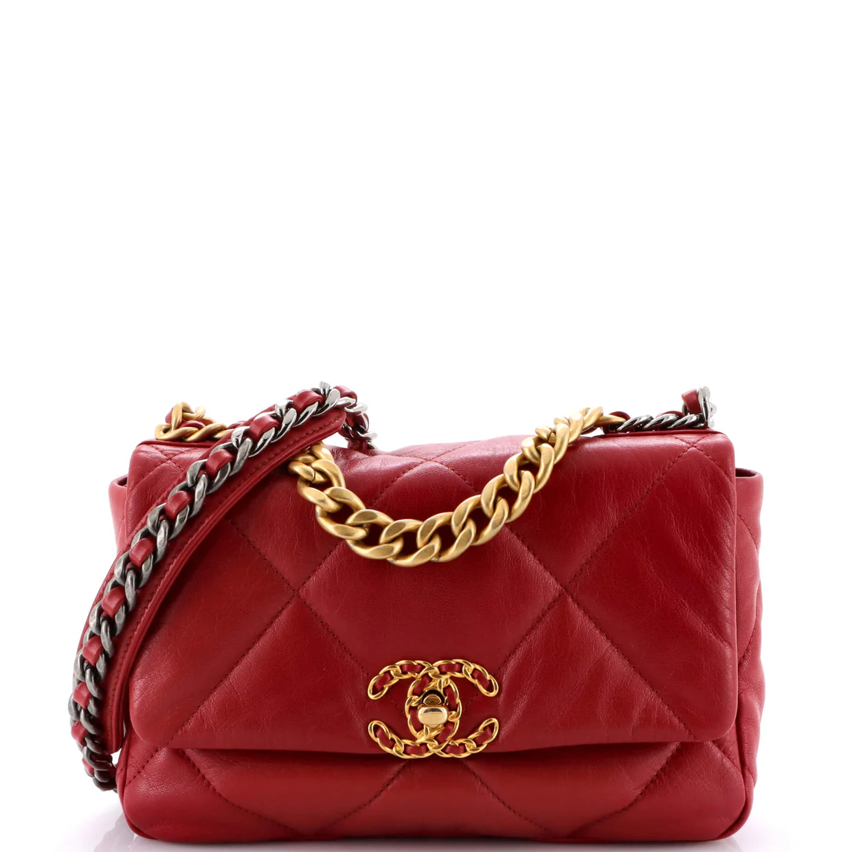 19 Flap Bag Quilted Leather Medium - Deep Luxury