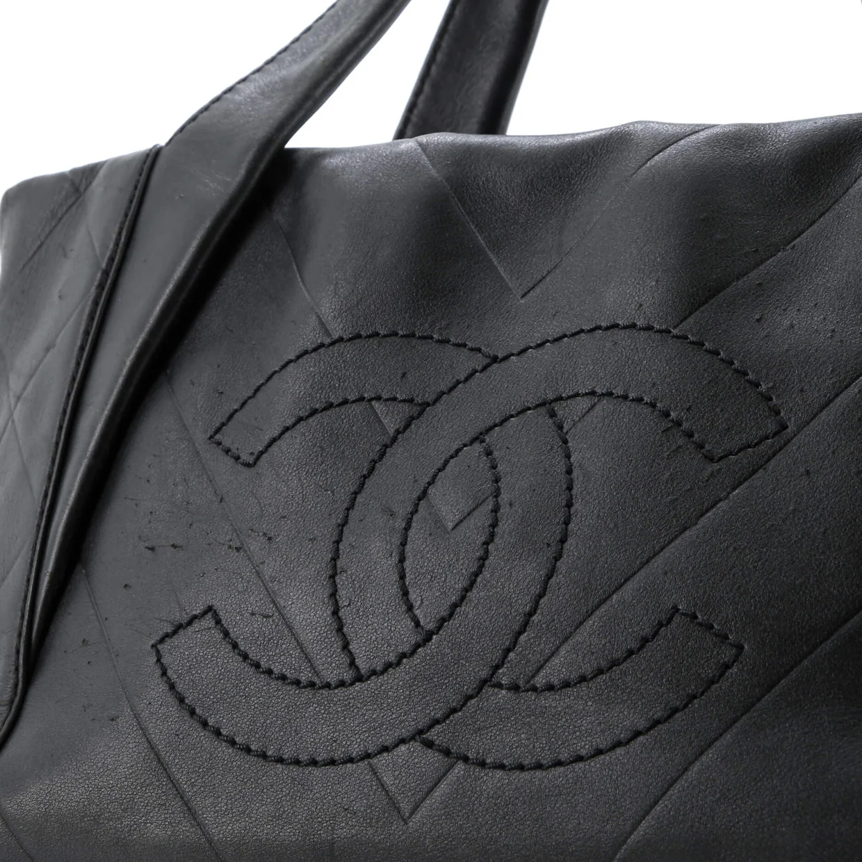 All Day Long Tote Chevron Leather Medium - Deep Luxury