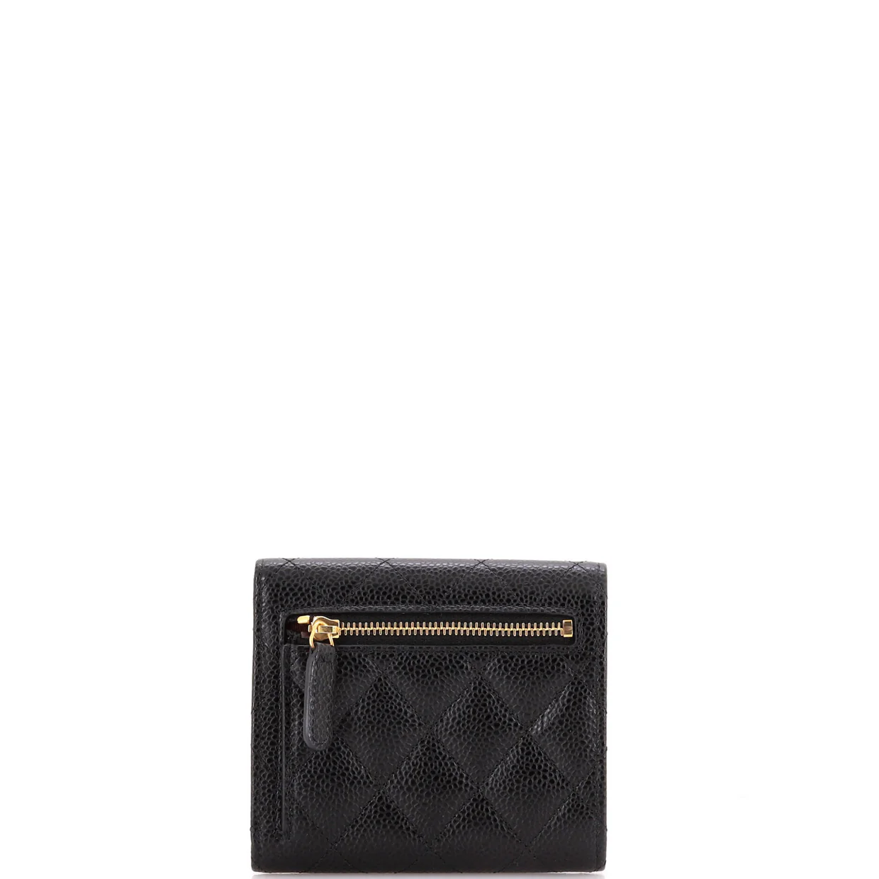 CC Compact Classic Flap Wallet Quilted Caviar - Deep Luxury