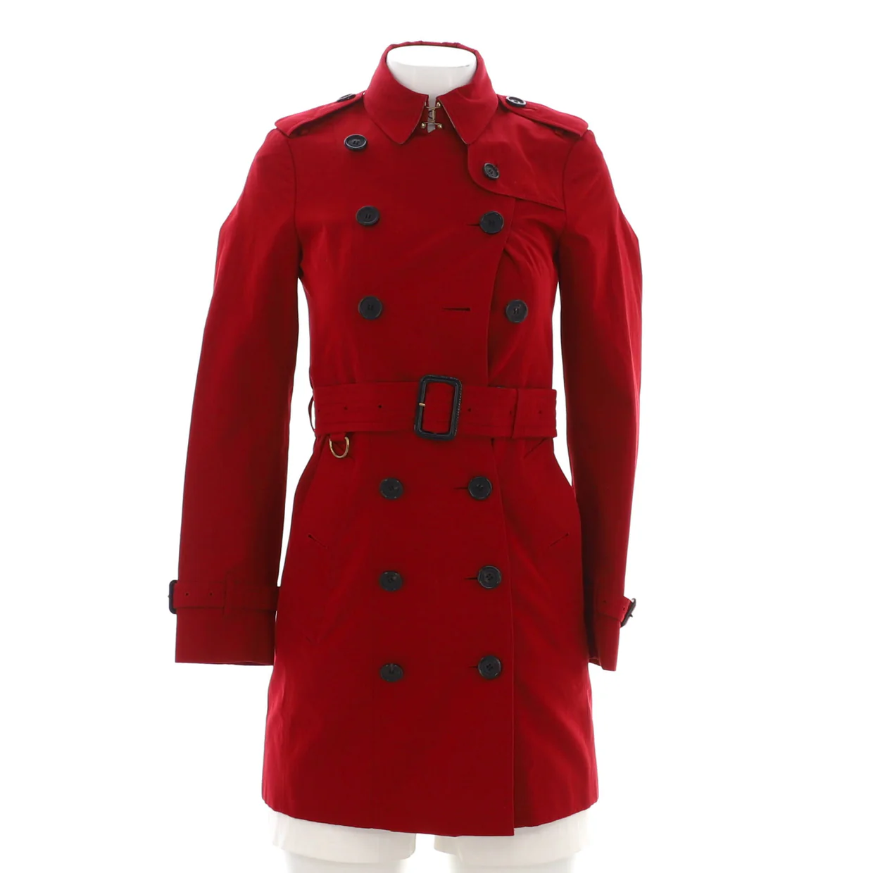 Women's Double Breasted Belted Mid-Length Trench Coat Cotton - Deep Luxury
