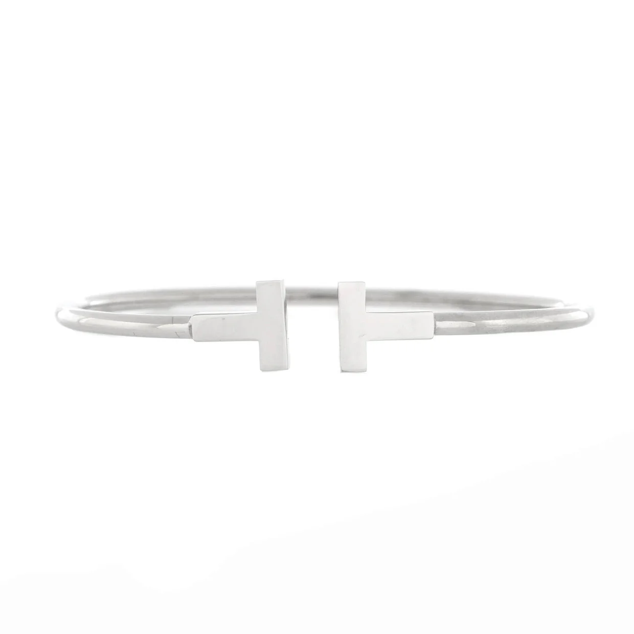 T Wire Bracelet 18K White Gold - Deep Luxury