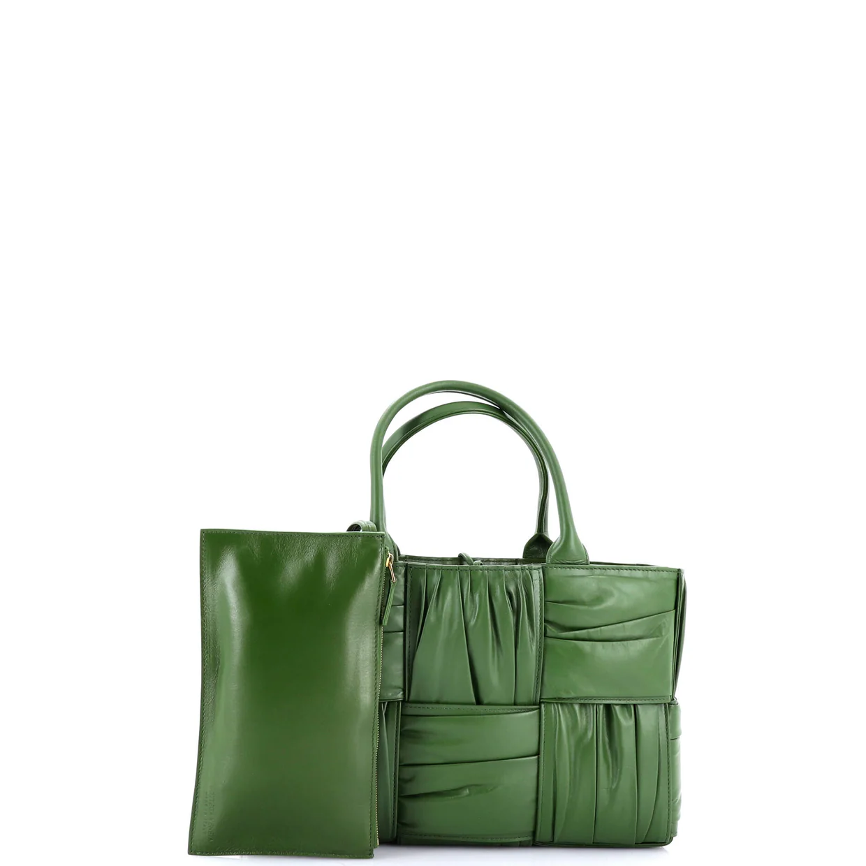 Arco Tote Maxi Intrecciato Plisse Leather Small - Deep Luxury