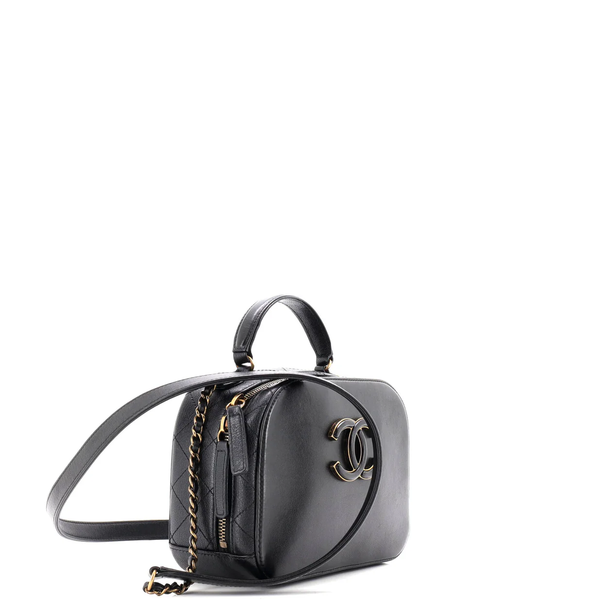 Coco Curve Vanity Case Calfskin and Quilted Goatskin Small - Deep Luxury