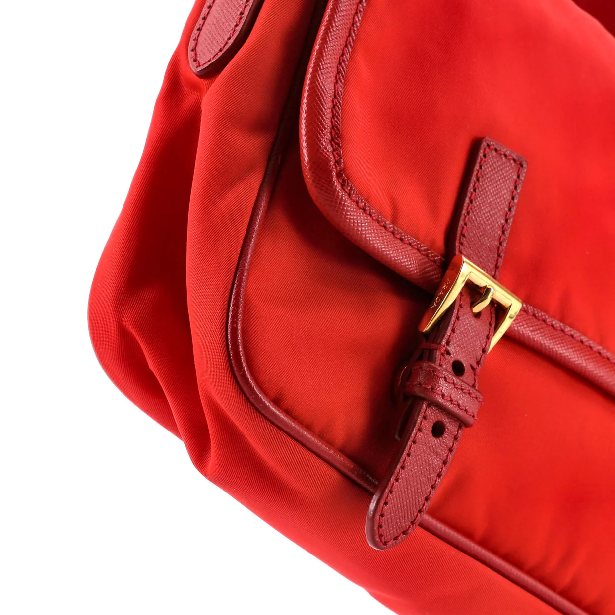 Buckle Flap Crossbody Bag Tessuto with Saffiano Leather - Deep Luxury