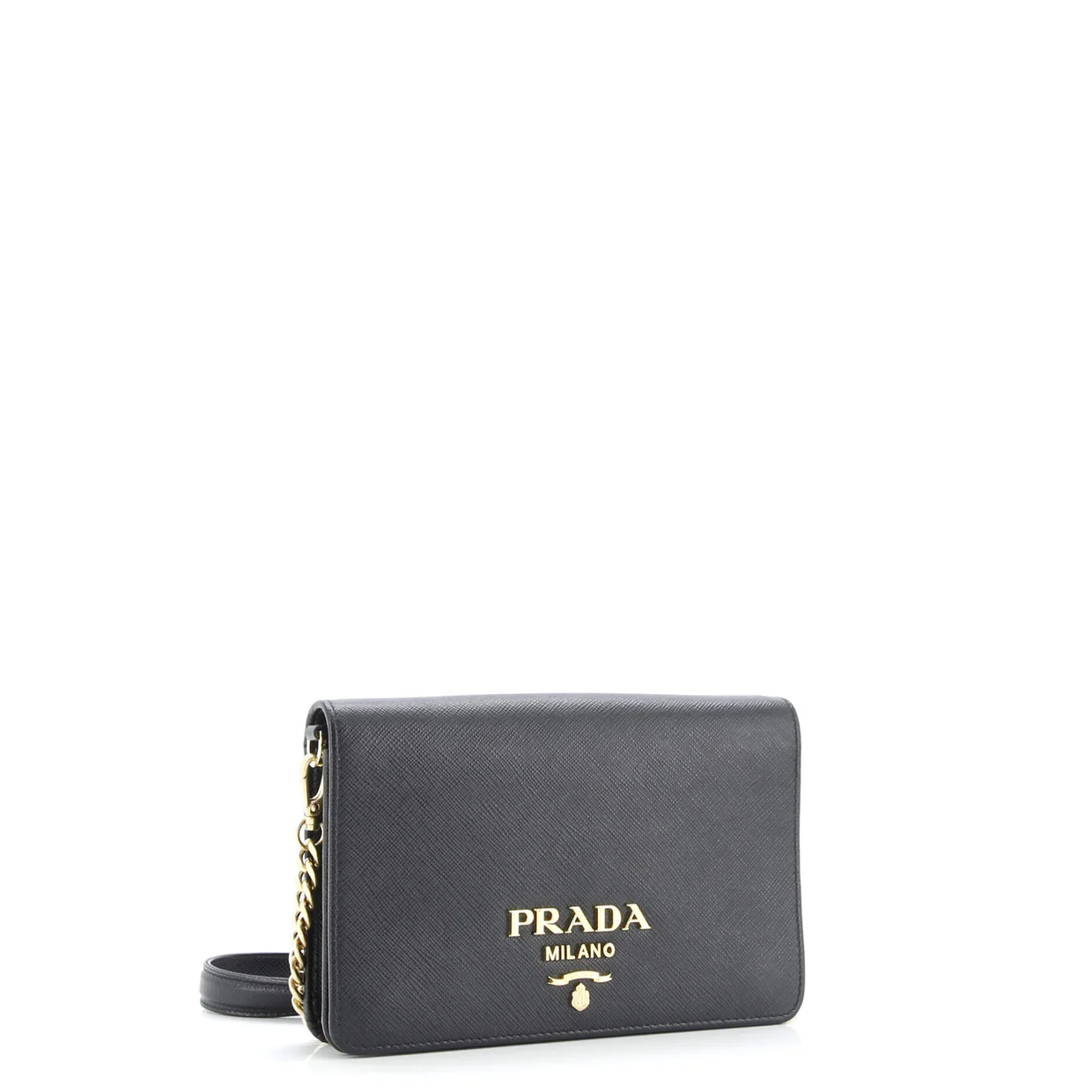 Chain Wallet Crossbody Saffiano Leather - Deep Luxury