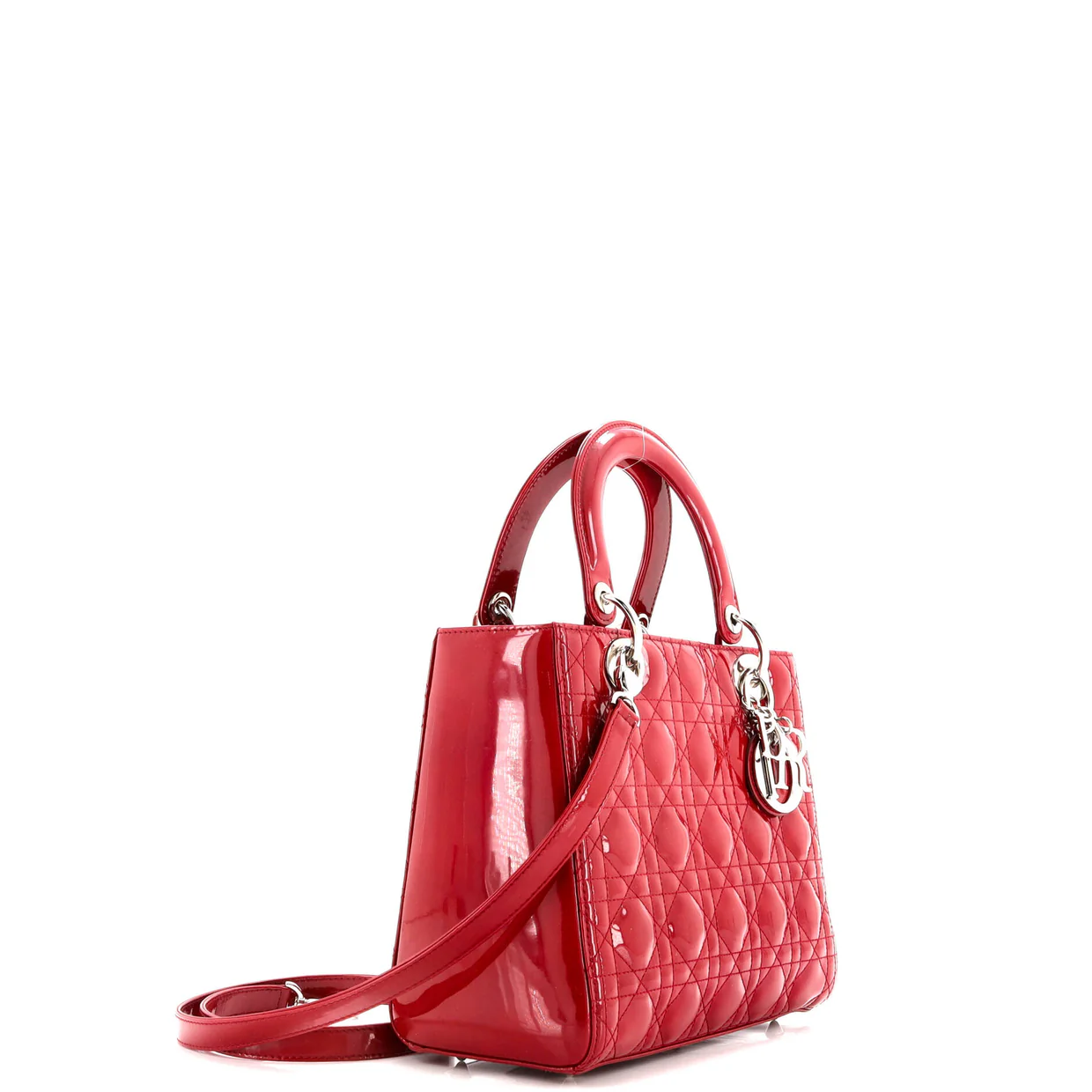 Vintage Lady Dior Bag Cannage Quilt Patent Medium - Deep Luxury