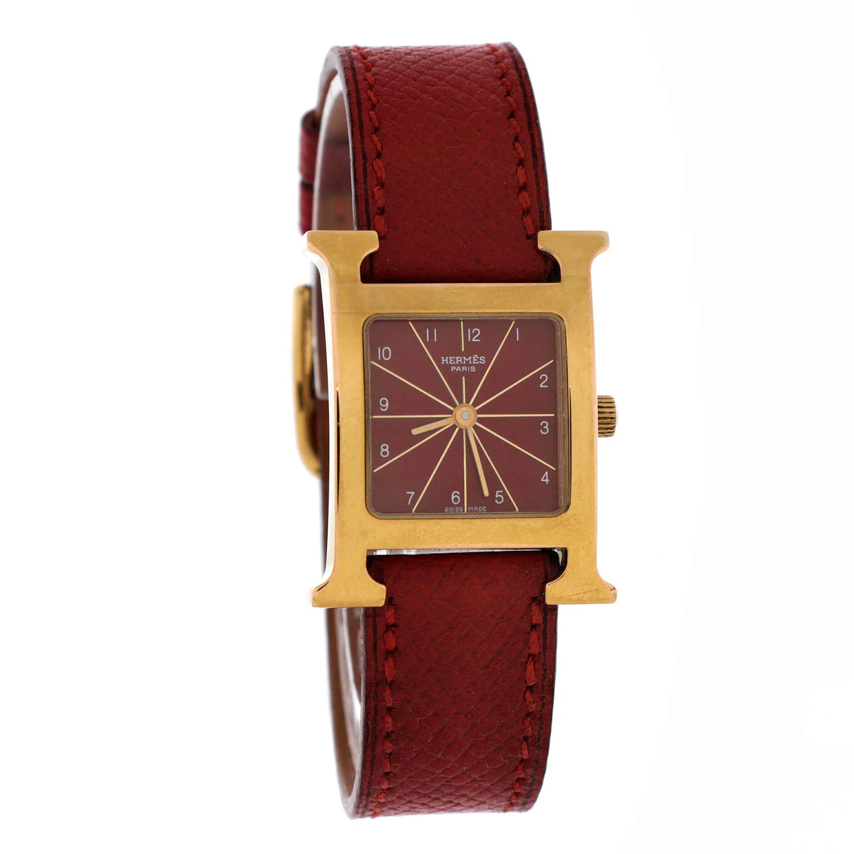Heure H Quartz Watch Plated Metal and Leather 21 - Deep Luxury