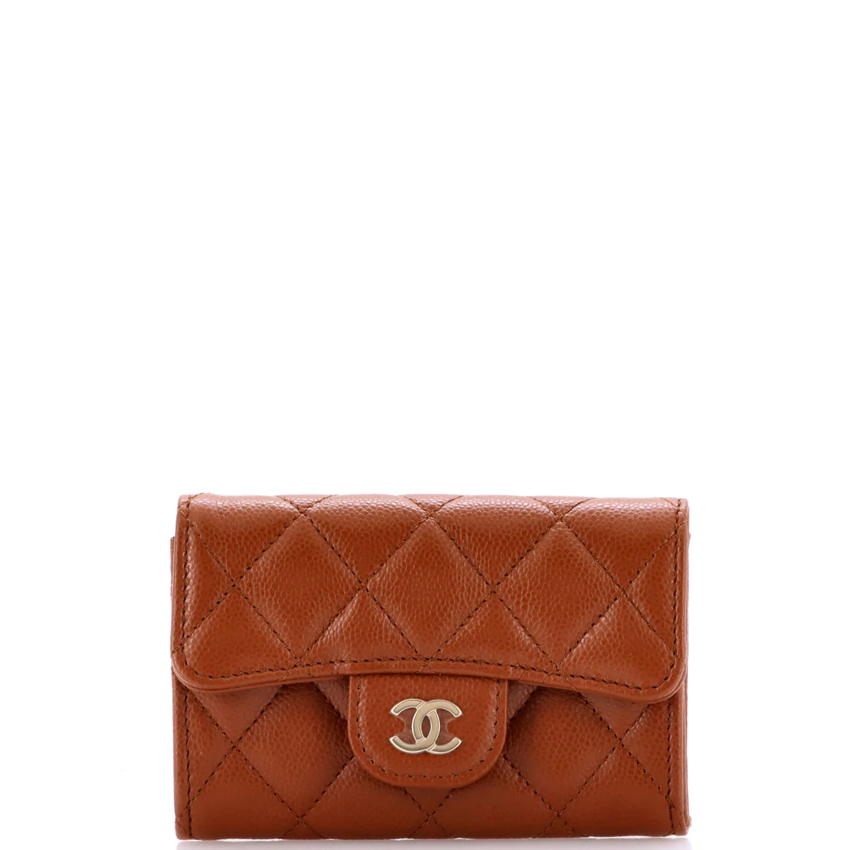 Classic Flap Card Case Quilted Caviar - Deep Luxury
