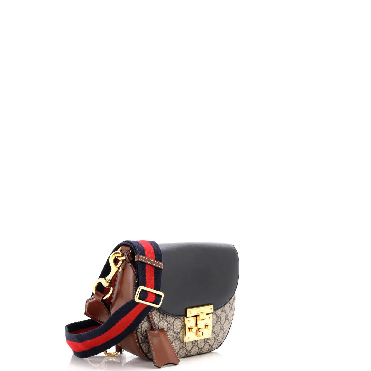 Padlock Saddle Shoulder Bag GG Coated Canvas and Leather Medium - Deep Luxury