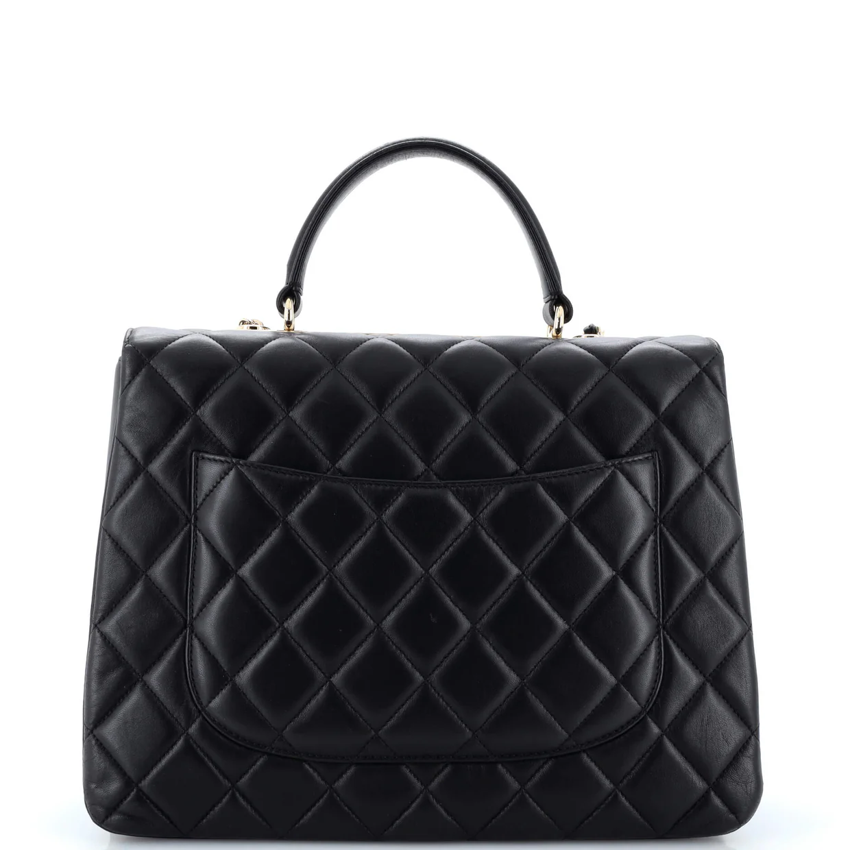 Trendy CC Top Handle Bag Quilted Lambskin Large - Deep Luxury