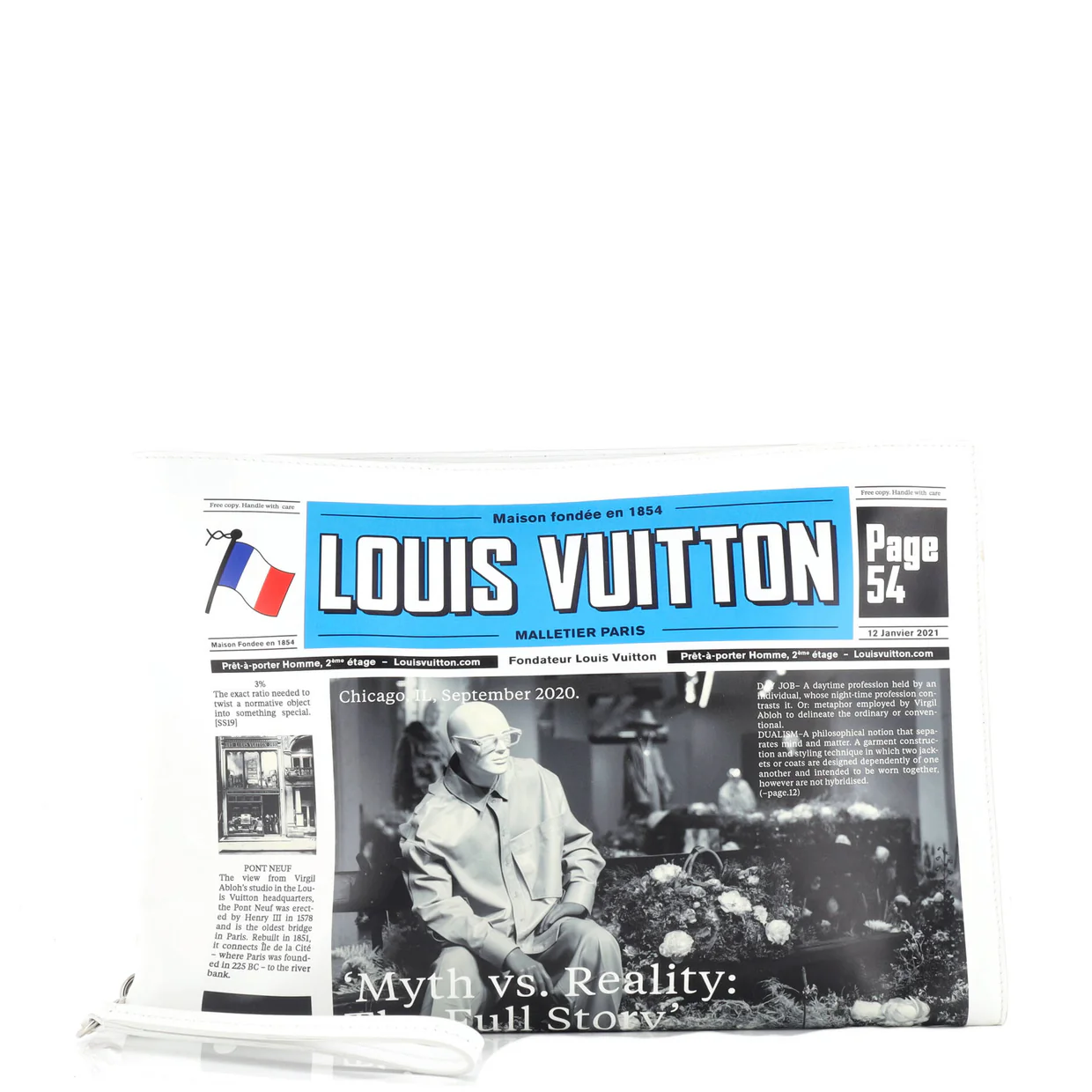 Newspaper Pouch Printed Leather - Deep Luxury