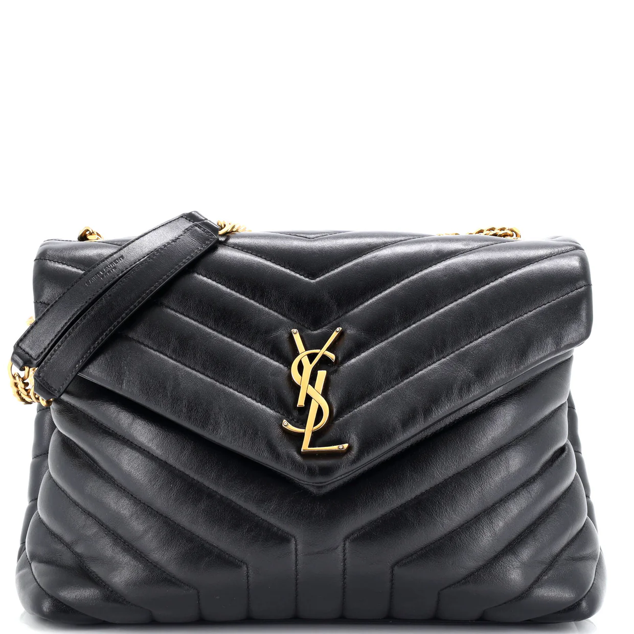 Loulou Shoulder Bag Matelasse Chevron Leather Medium - Deep Luxury