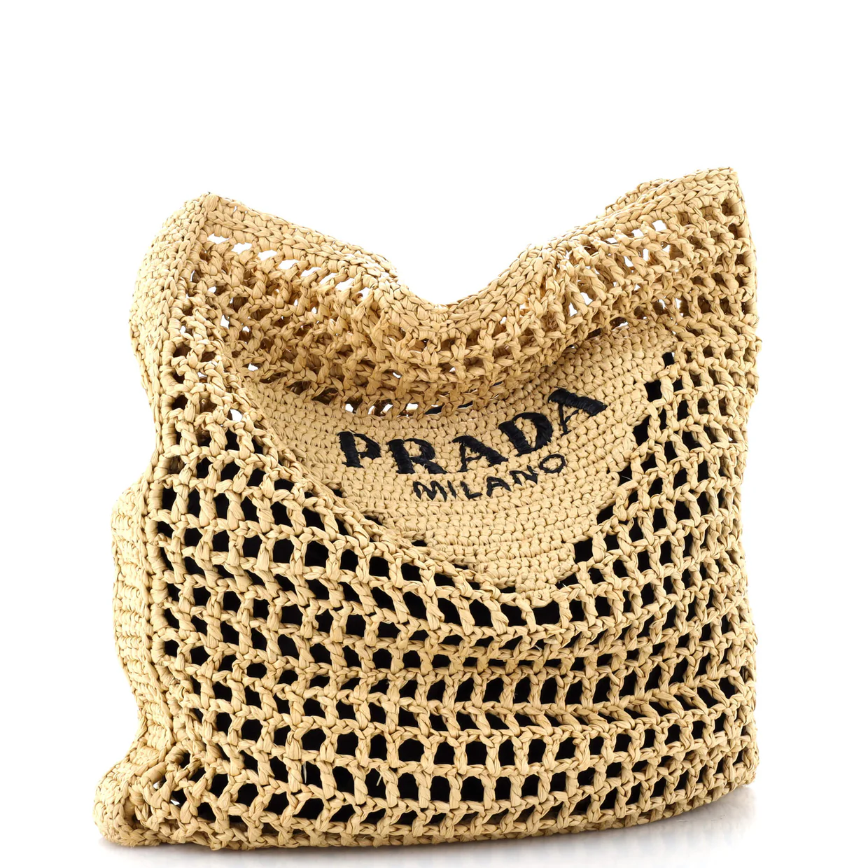 Triangle Logo Open Tote Raffia - Deep Luxury