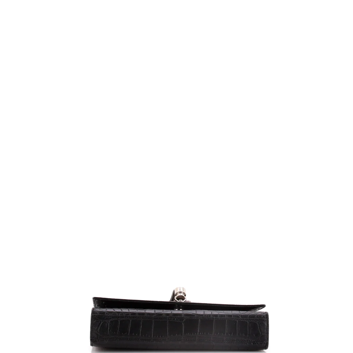 Classic Monogram Tassel Crossbody Bag Crocodile Embossed Leather Medium - Deep Luxury