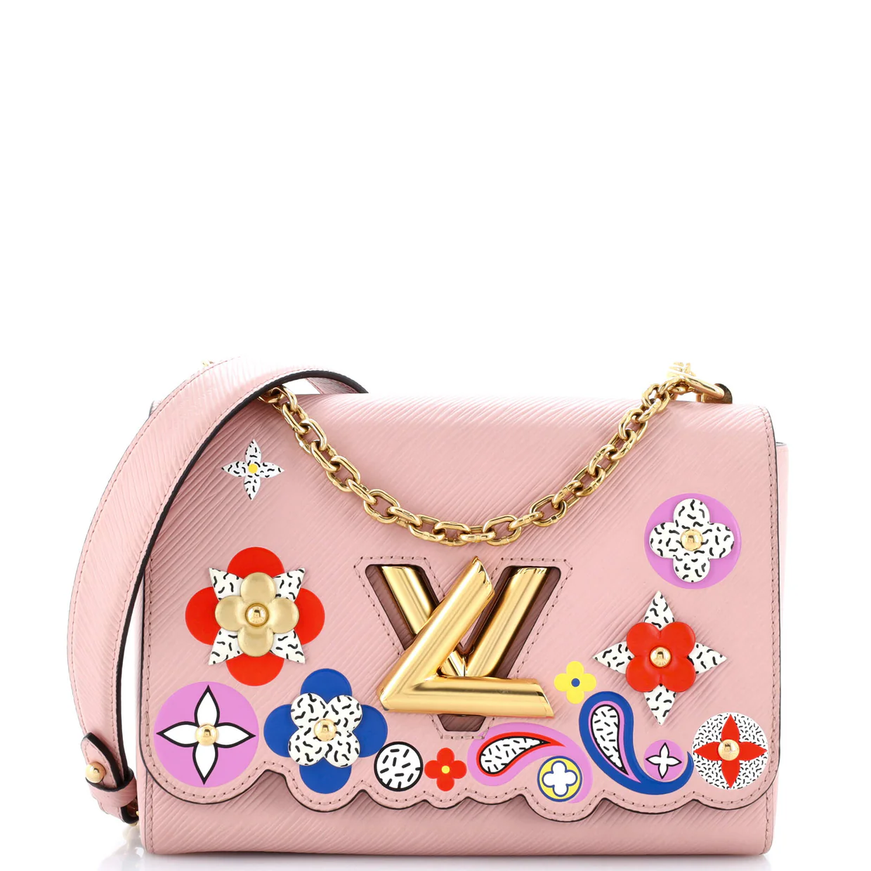 Twist Handbag Limited Edition Flower Embellished Epi Leather MM - Deep Luxury