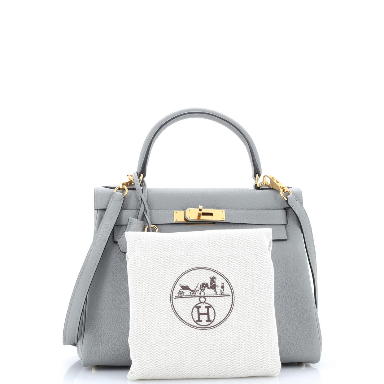Kelly Handbag Grey Togo with Gold Hardware 28 - Deep Luxury