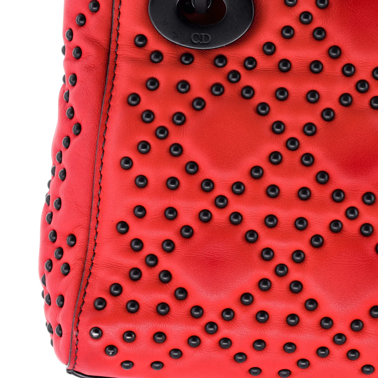 Lady Dior Chain Bag Cannage Studded Calfskin Mini - Deep Luxury