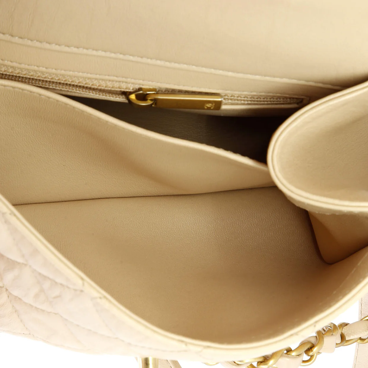 CC Links Top Handle Flap Bag Quilted Crumpled Lambskin Small - Deep Luxury