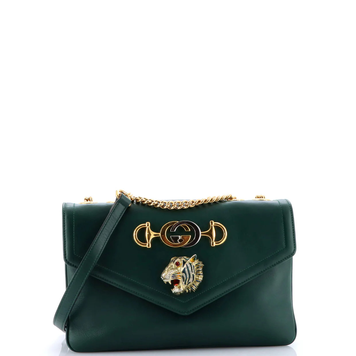 Rajah Chain Shoulder Bag Leather Medium - Deep Luxury