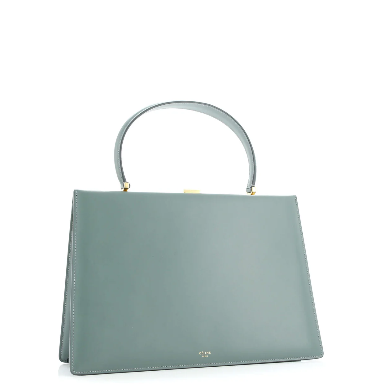 Clasp Top Handle Bag Leather Medium - Deep Luxury