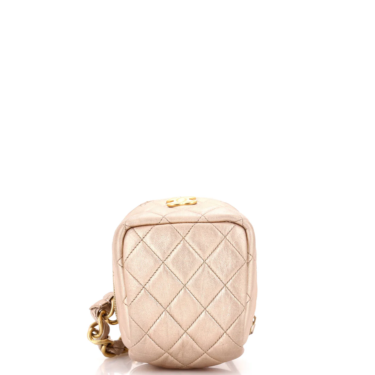 CC Cube Zip Clutch with Chain Handle Quilted Lambskin - Deep Luxury