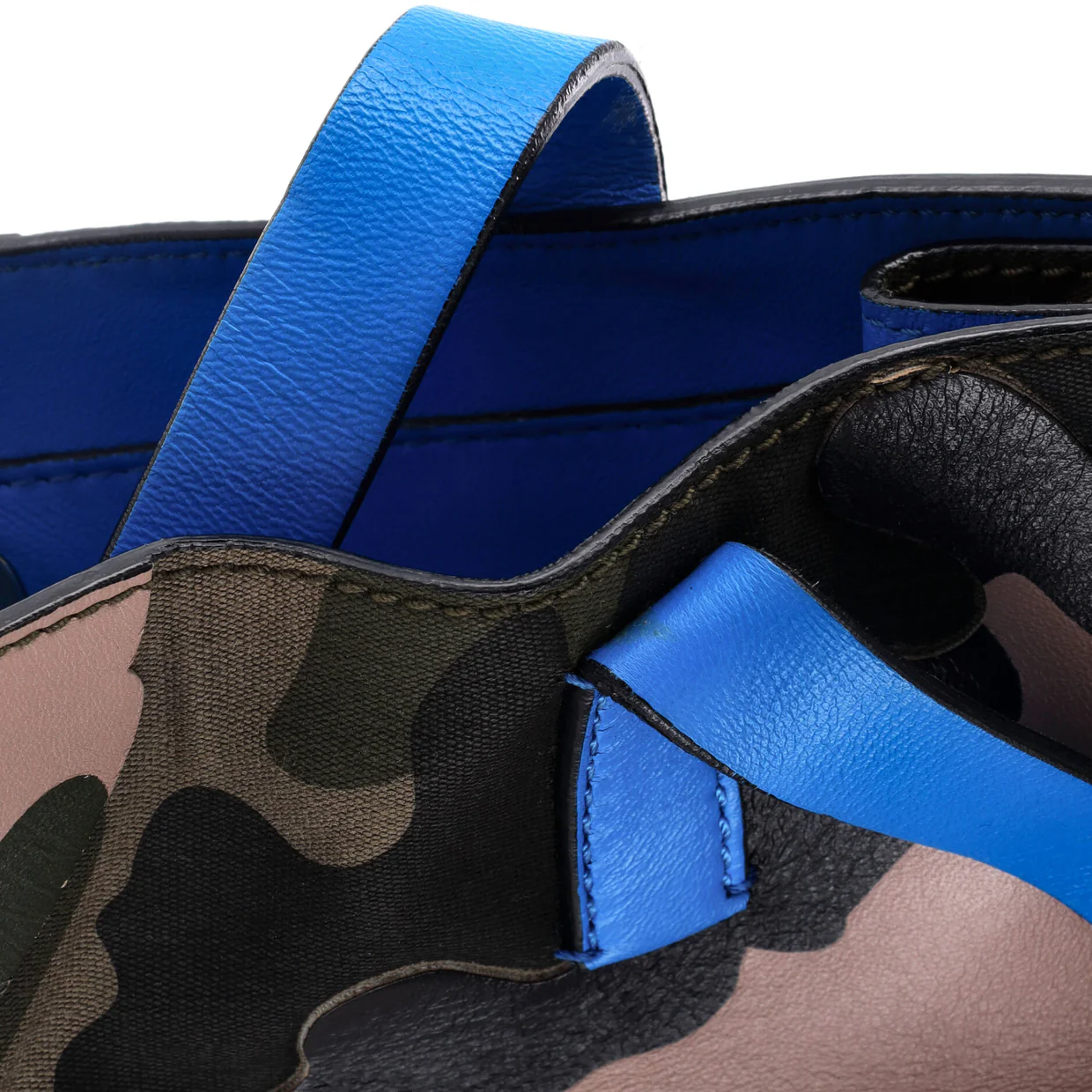 Rockstud Open Tote Camo Leather and Canvas Medium - Deep Luxury