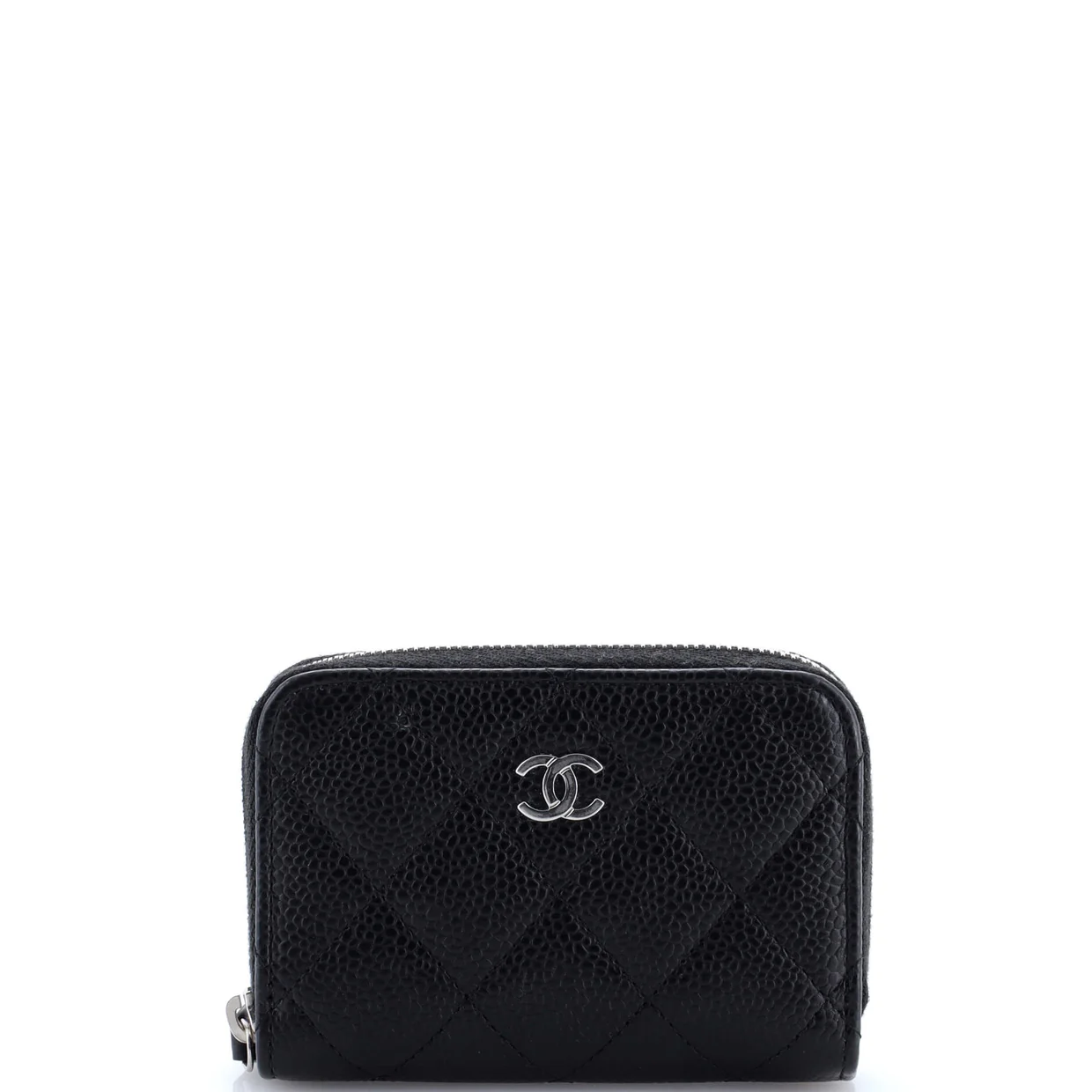 CC Zip Coin Purse Quilted Caviar Small - Deep Luxury